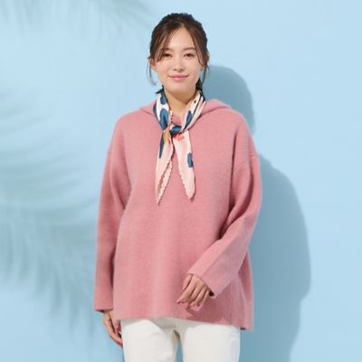 ＜PISANO＞ＦＯＸブレンドダブルフェイス・フーディーニット（５６１３１６０１）