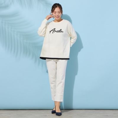 手洗いOK】『Anela』スパンコール刺繍ニット（56131602