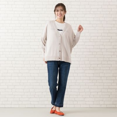 【手洗いＯＫ】Ｖネック・ＢＯＸシルエットカーディガン（５６１３２５０１）