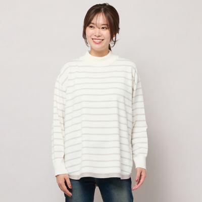ハイネックボーダー柄ニットトップ（56136503） | PISANO