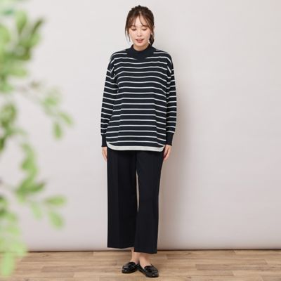 ハイネックボーダー柄ニットトップ（56136503） | PISANO