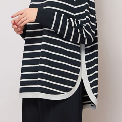 ハイネックボーダー柄ニットトップ（56136503） | PISANO