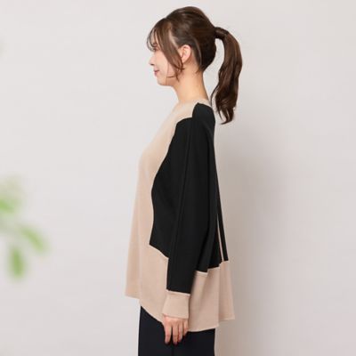 ドル　様 バイカラー配色・ドルマンスリーブニット（56136504