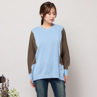 バイカラー配色・ドルマンスリーブニット（56136504