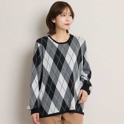 アーガイルチェックニットプルオーバー（56136601） | PISANO