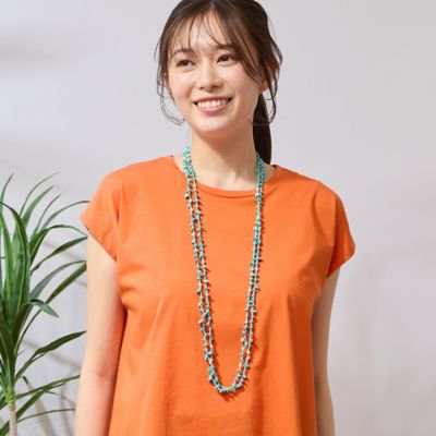 ナチュラルストーン＆ビーズ２連ネックレス（５６１４２５１７）