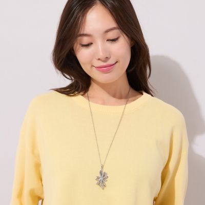 フラワーモチーフシルバー調ネックレス（56142605） | PISANO