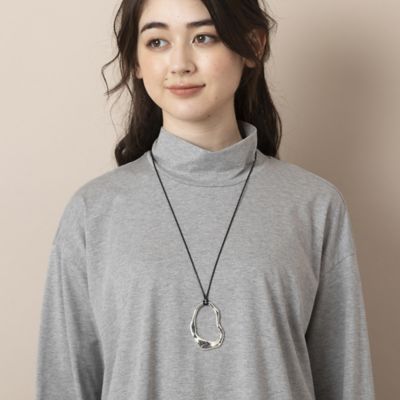 ＜PISANO＞シルバーパーツブラックコードネックレス（５６１４５３０２）