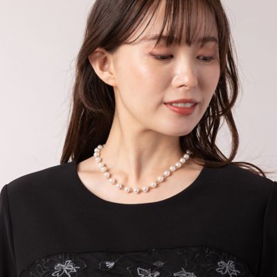 フェイクパール・ボールチェーンネックレス（５６１４５４０３）