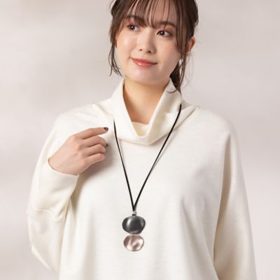 ツヤ消し２連パーツ付きネックレス（５６１４５４１４）