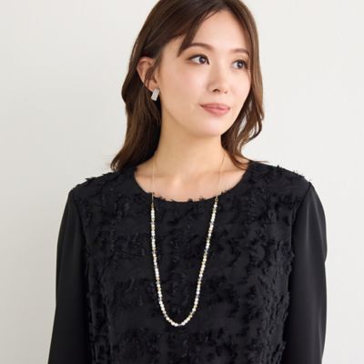 ＜PISANO＞ＭＩＸラウンドビジューネックレス（５６１４５５０６）