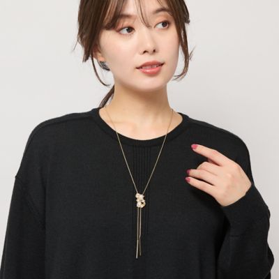 ＜PISANO＞ゴールド調・パーツ付きフリースライドネックレス（５６１４５５１４）