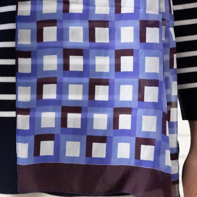 ブロック柄プリントストール（５６１６２５０２）