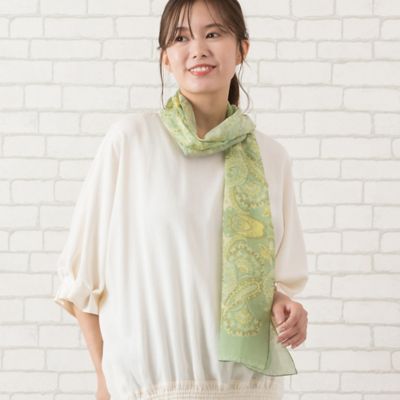 PISANO/ピサーノ ペイズリープリントストール(56162506) ミドリ スカーフ・ショール【三越伊勢丹/公式】