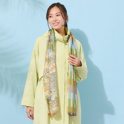 ボーダー×ポップイラストプリントストール（56162605