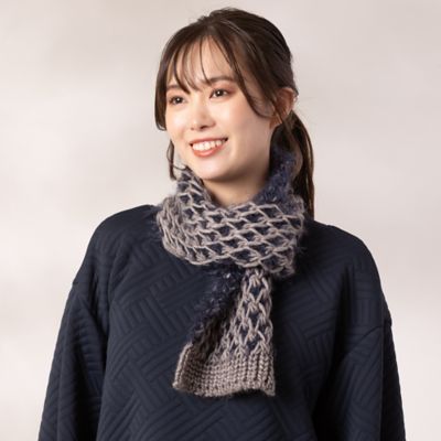 ざっくり編みミニマフラー（５６１６５４０９）