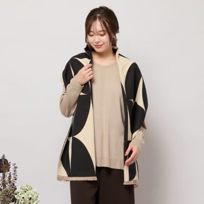 PISANO/ピサーノ 幾何柄ビッグストール(56165511) クロ スカーフ・ショール【三越伊勢丹/公式】