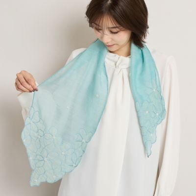 フラワー刺繍ストール（56165603） | PISANO/ピサーノ | 三越