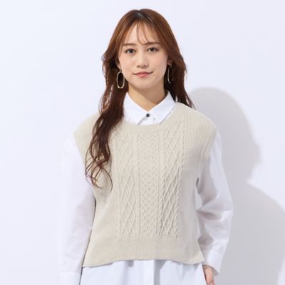 ＜Liliane Burty Eclat (Women/小さいサイズ) ＞ホールガーメントニットベスト（７３００２６５１）