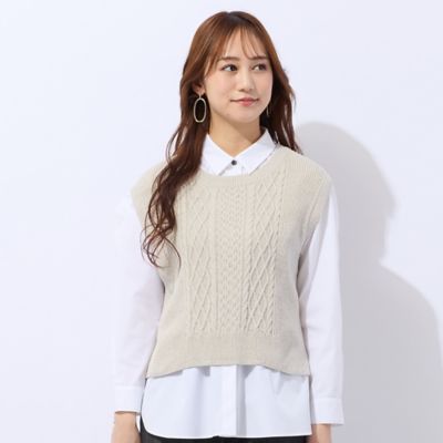 ホールガーメントニットベスト（73002651） | Liliane Burty