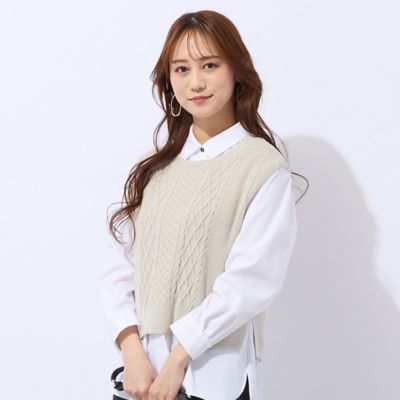 ホールガーメントニットベスト（73002651） | Liliane Burty