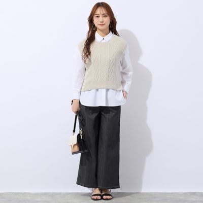 ホールガーメントニットベスト（73002651） | Liliane Burty