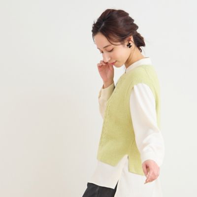 ホールガーメントニットベスト（73002651） | Liliane Burty