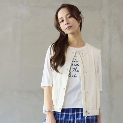 ＜Liliane Burty Eclat (Women/小さいサイズ) ＞【洗える】サラデニ×メッシュベスト（７３００２６６１）