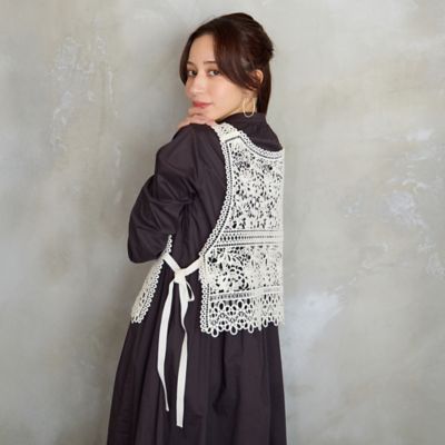 ＜Liliane Burty Eclat (Women/小さいサイズ) ＞【洗える】ケミカルレースビスチェ（７３００２６６２）