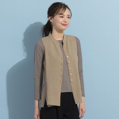 【Ｓ・Ｍサイズ】メランジギマ　スタンドカラーベスト（７３００３４２１）