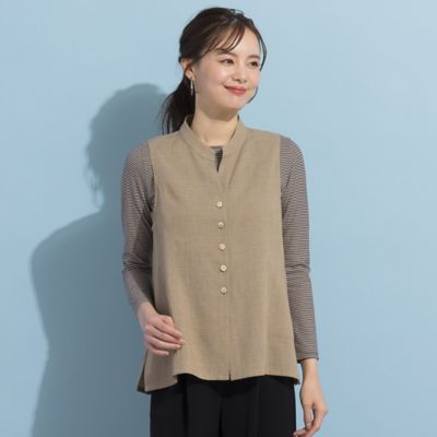 【Ｓ・Ｍサイズ】メランジギマ　スタンドカラーベスト（７３００３４２１）