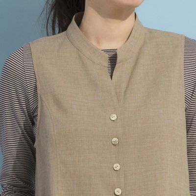 【Ｓ・Ｍサイズ】メランジギマ　スタンドカラーベスト（７３００３４２１）