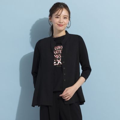 ＜Liliane Burty Eclat (Women/小さいサイズ) ＞【Ｓ・Ｍサイズ】メランジギマ　スタンドカラーベスト（７３００３４２１）