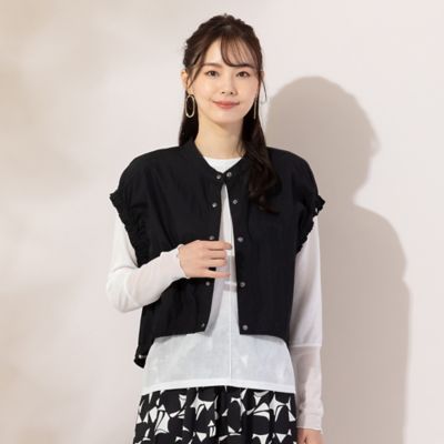 ＜Liliane Burty Eclat (Women/小さいサイズ) ＞【Ｍサイズ】限定アイテム　スナップギャザー　ショートベスト（７３００３４６１）