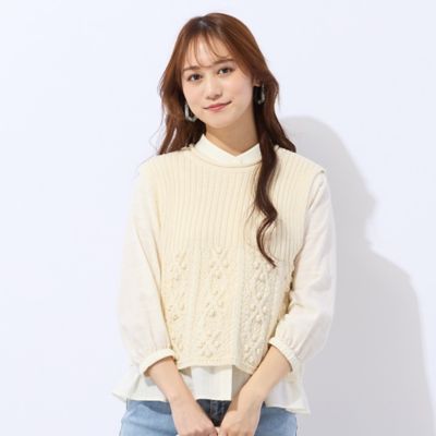 ＜Liliane Burty Eclat (Women/小さいサイズ) ＞ローゲージニットベスト（７３００３６５２）