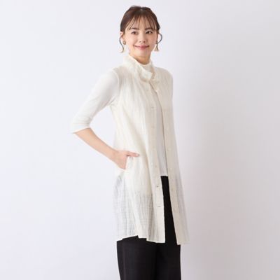 【Ｓ・Ｍサイズ】ウォッシャブルシースルーチェックベスト（７３００４５５１）