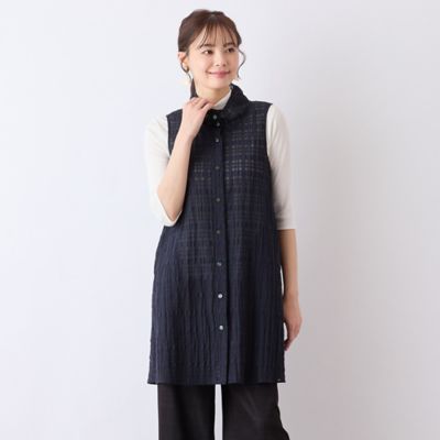 【Ｓ・Ｍサイズ】ウォッシャブルシースルーチェックベスト（７３００４５５１）