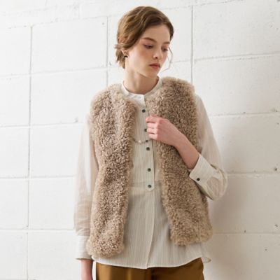 S・Mサイズ】フェイクファーベスト（73006425） | Liliane