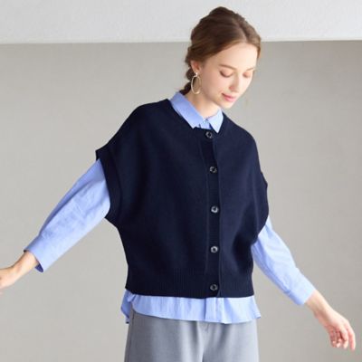 ＜Liliane Burty Eclat (Women/小さいサイズ) ＞リバーシブルニットベスト（７３００６５２１）