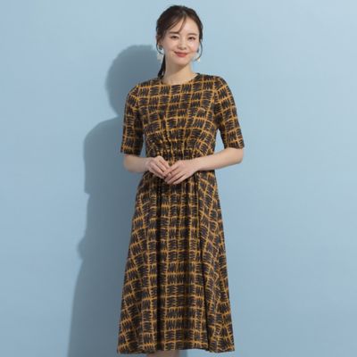 S・Mサイズ】イタリア製素材 幾何プリントワンピース［同素材  