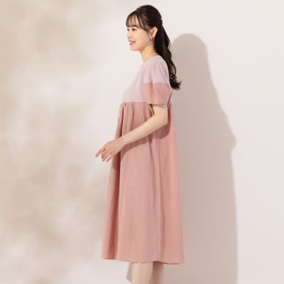 【Ｓ～Ｍフリーサイズ】カットソー×布帛切替ワンピース（７３０１５４５３）