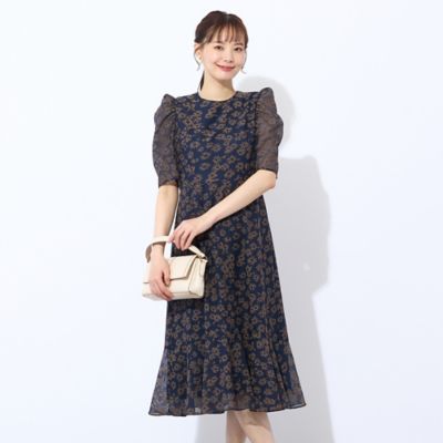 メッシュレースプリントワンピース（73015542） | Liliane