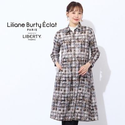 ＜Liliane Burty Eclat (Women/小さいサイズ) ＞【洗える】リバティ　ギンガムフラワープリントワンピース（７３０１５５５５）