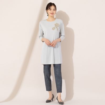 【Ｓ・Ｍサイズ】フロッキー加工　ロングチュニック（７３０２５４６１）