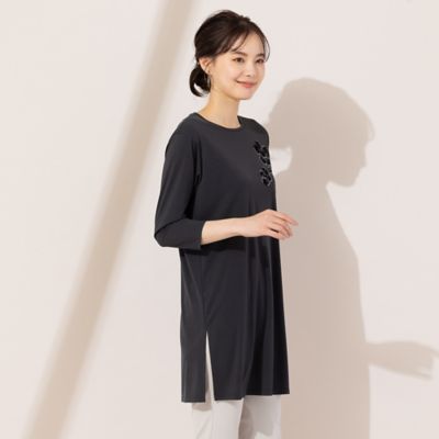【Ｓ・Ｍサイズ】フロッキー加工　ロングチュニック（７３０２５４６１）