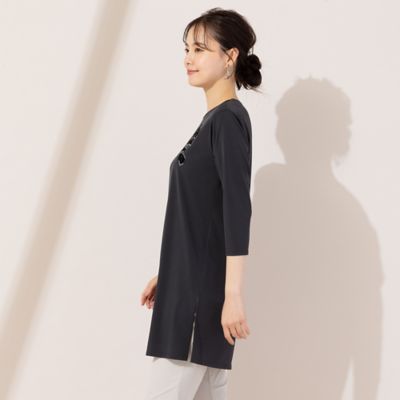 【Ｓ・Ｍサイズ】フロッキー加工　ロングチュニック（７３０２５４６１）