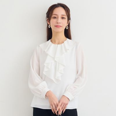 ＜Liliane Burty Eclat (Women/小さいサイズ) ＞フリル衿ブラウス（７３０３１６６６）