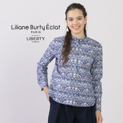 ＜三越伊勢丹/公式＞ Liliane Burty Eclat (Women) /リリアンビューティ エクラ リバティ ストロベリーシーフプリントブラウス アオ トップス【三越伊勢丹/公式】