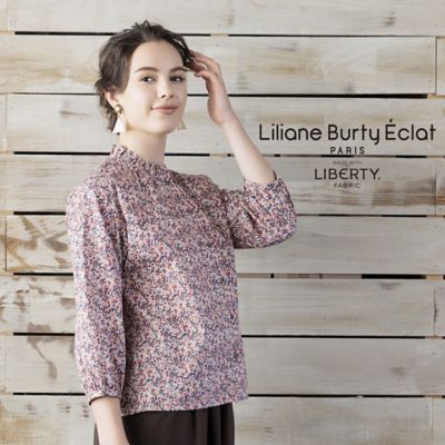 ＜Liliane Burty Eclat (Women/小さいサイズ) ＞【Ｓ・Ｍサイズ】リバティ　ベリープリントブラウス（７３０３２３５６）