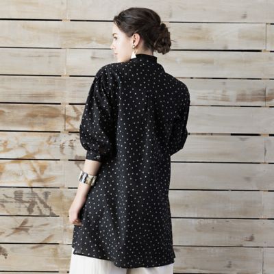 【Ｓ・Ｍサイズ】ミラクルウェーブ　ドットロングブラウス（７３０３２３５８）